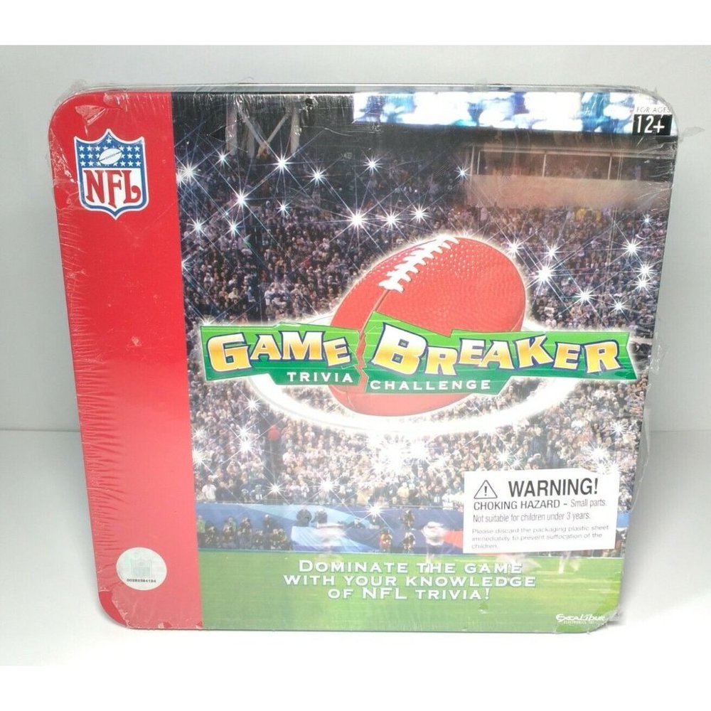 NFL Game Breaker Trivia Challenge Board Game Tin Box NEW